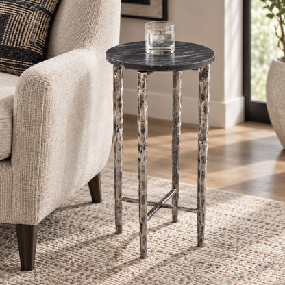 Bassett Mirror - Mendez Black Marble Drink Table - 9123-LR-223 view 4