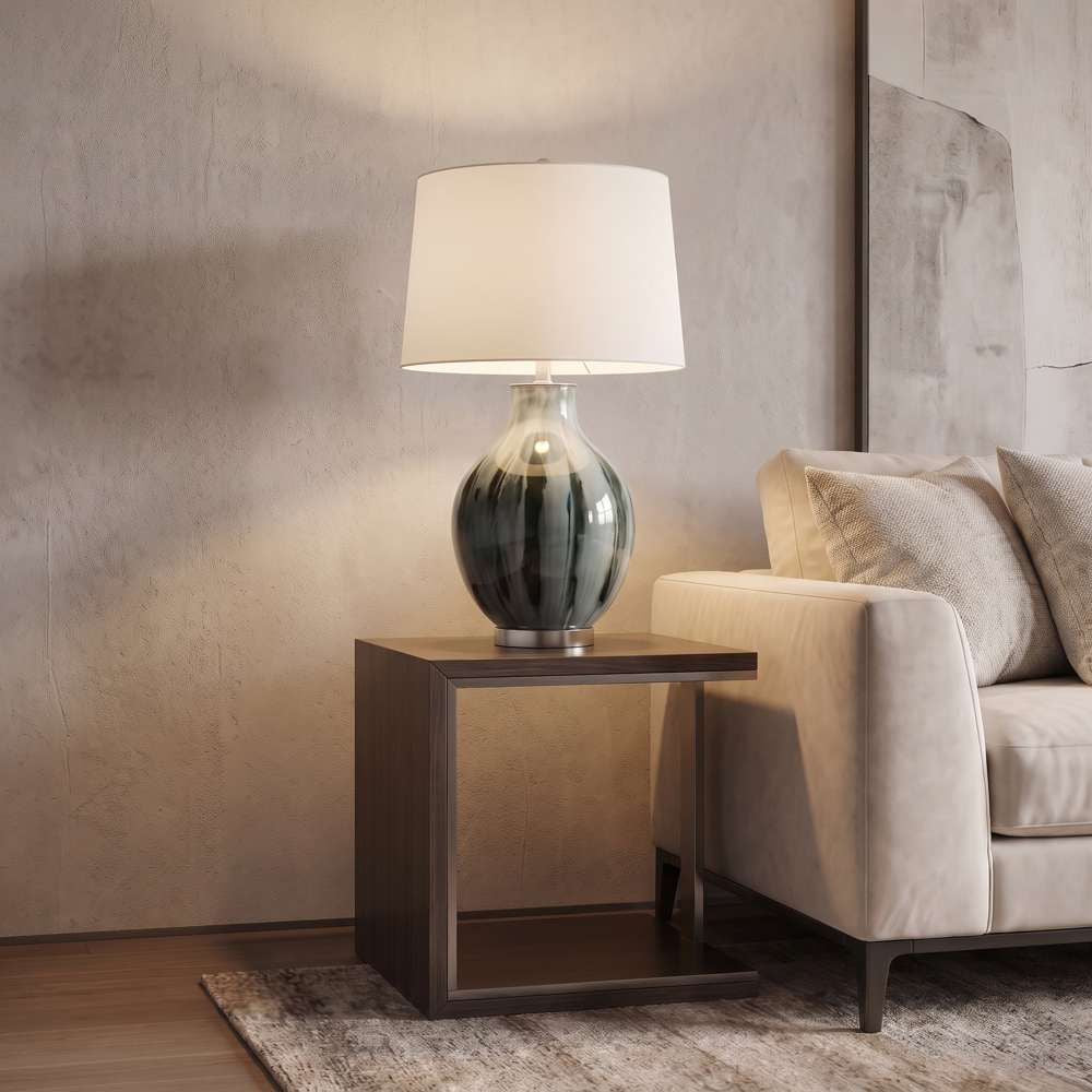 Bassett Mirror - Mersay 27" Gray Glass Table Lamp - L4617T view 4