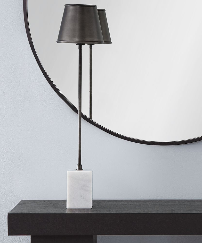 Bassett Mirror - Metal Buffet Lamp 33" Gunmetal Black Marble Table Lamp - L4449T view 4
