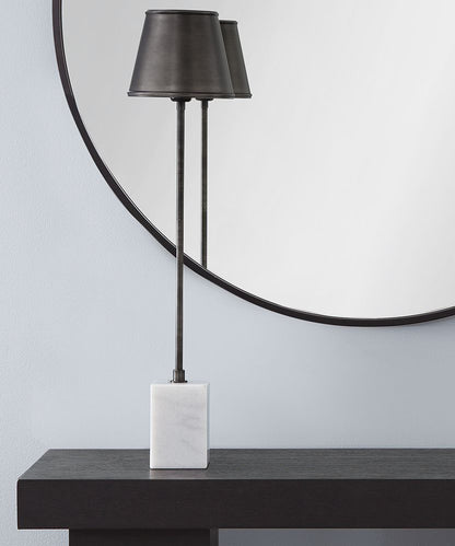 Bassett Mirror - Metal Buffet Lamp 33" Gunmetal Black Marble Table Lamp - L4449T view 4