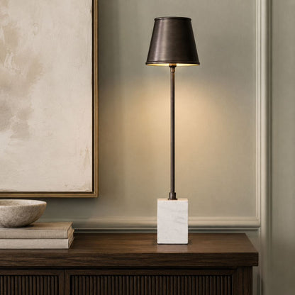 Bassett Mirror - Metal Buffet Lamp 33" Gunmetal Black Marble Table Lamp - L4449T view 5