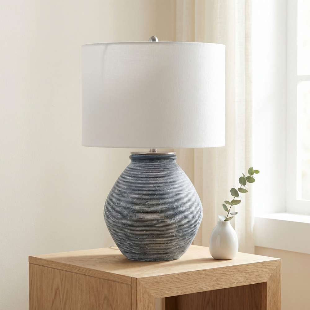 Bassett Mirror - Midlands 26" Blue Concrete Table Lamp - L4534T view 4