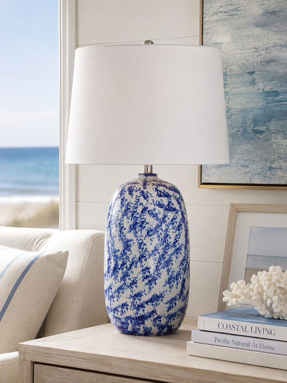 Bassett Mirror - Mila 29" Blue Ceramic Table Lamp - L4548T view 4