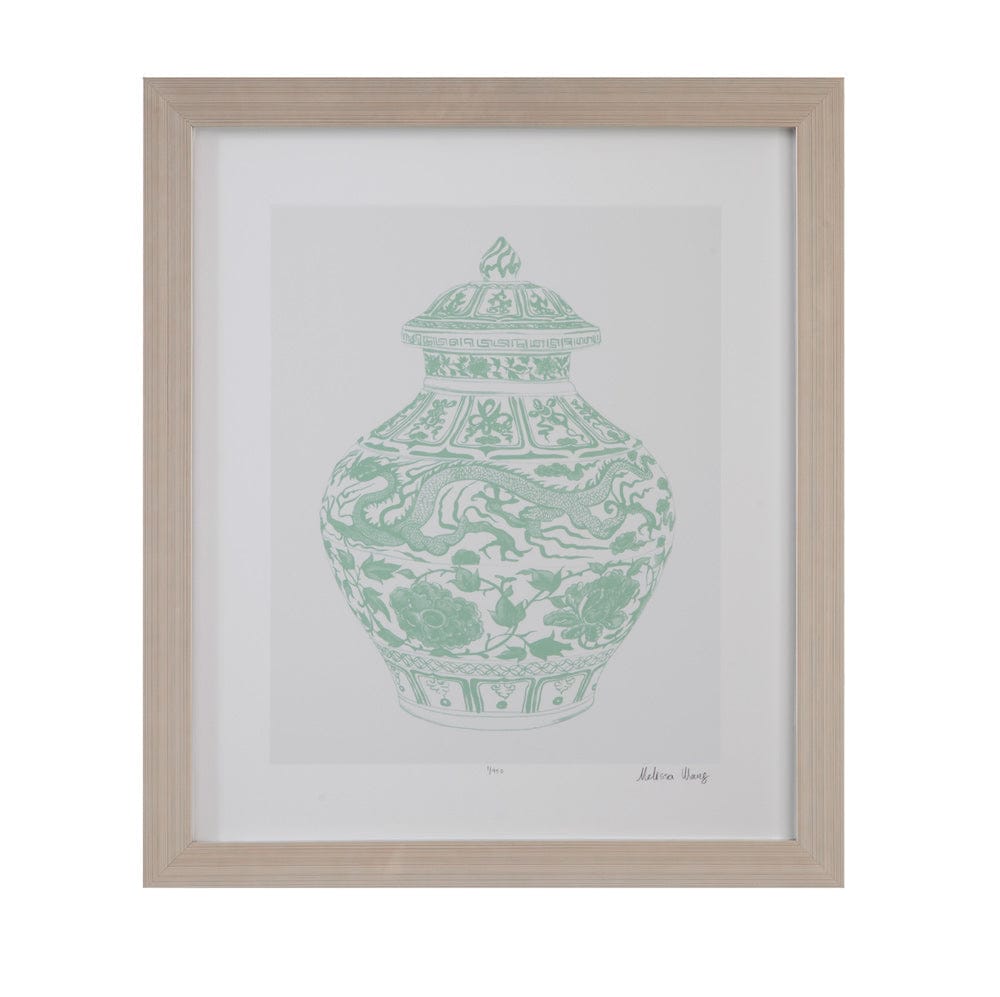 Bassett Mirror - Mint Vases II Framed Print in Green - 9902-264B view 1