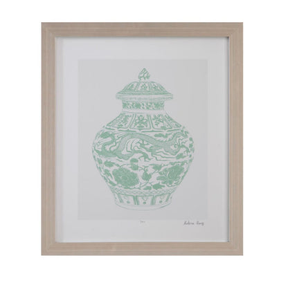 Bassett Mirror - Mint Vases II Framed Print in Green - 9902-264B view 1