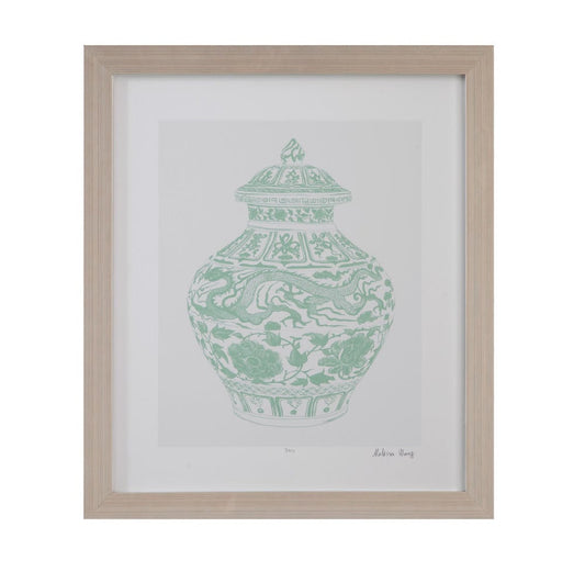 Bassett Mirror - Mint Vases II Framed Print in Green - 9902-264B view 1