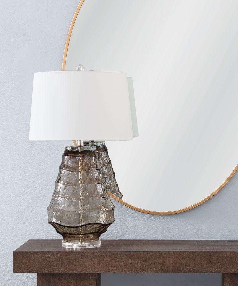 Bassett Mirror - Monaco 30" Gray Art Glass Table Lamp - L4490T view 4