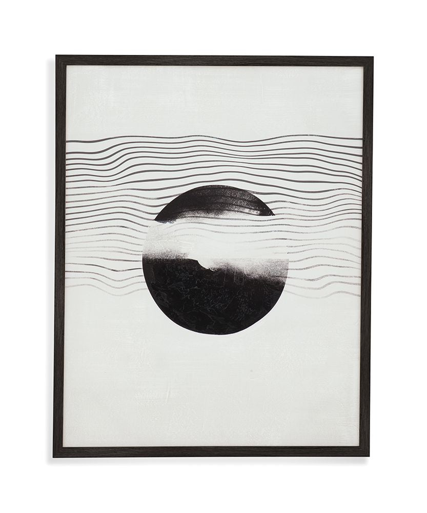 Bassett Mirror - Moon Framed Canvas Motif Black Framed Art - 7300-955 view 1