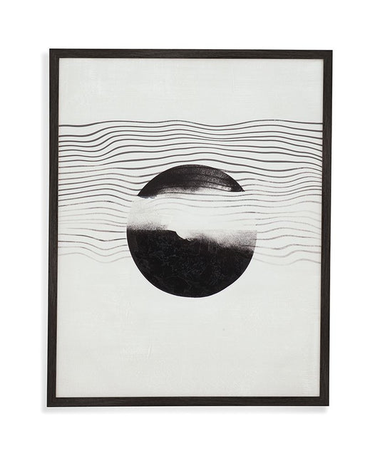 Bassett Mirror - Moon Framed Canvas Motif Black Framed Art - 7300-955 view 1
