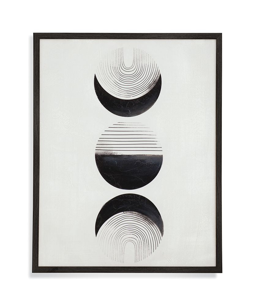Bassett Mirror - Moon Framed Canvas Phases Black Framed Art - 7300-954 view 1