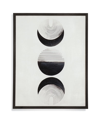 Bassett Mirror - Moon Framed Canvas Phases Black Framed Art - 7300-954 view 1