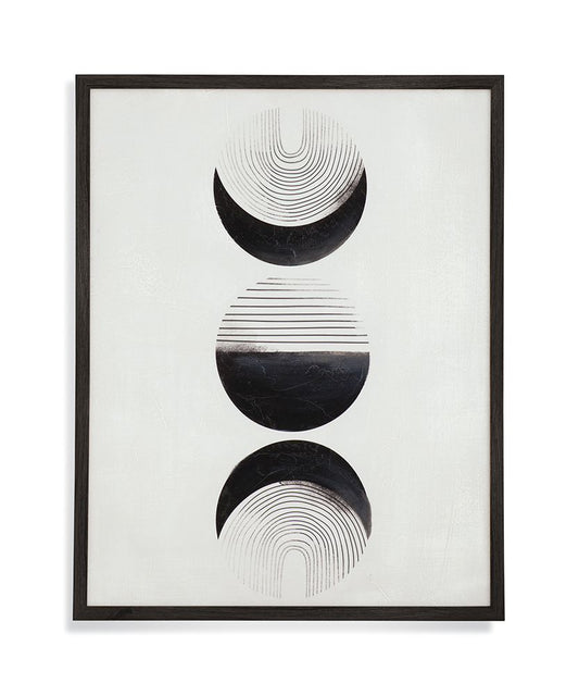 Bassett Mirror - Moon Framed Canvas Phases Black Framed Art - 7300-954 view 1