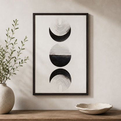 Bassett Mirror - Moon Framed Canvas Phases Black Framed Art - 7300-954 view 2