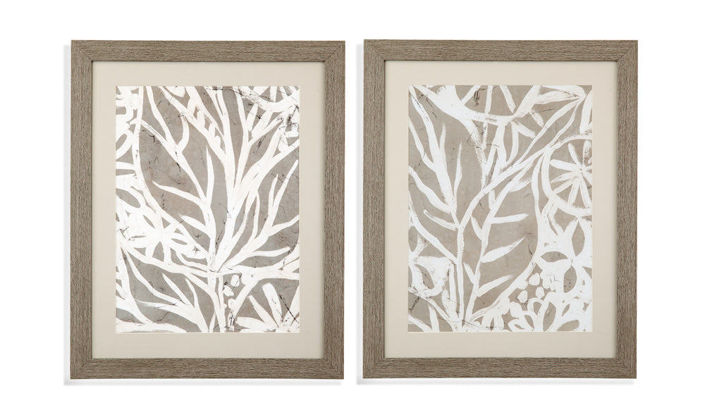 Bassett Mirror - Mudcloth Foliage II Framed Print in Rustic Gray Frame - 9902-002A view 3