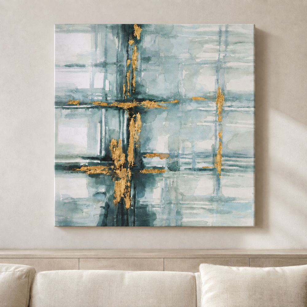 Bassett Mirror - Mulligan Blue Abstract Canvas Art - 7300-994 view 5