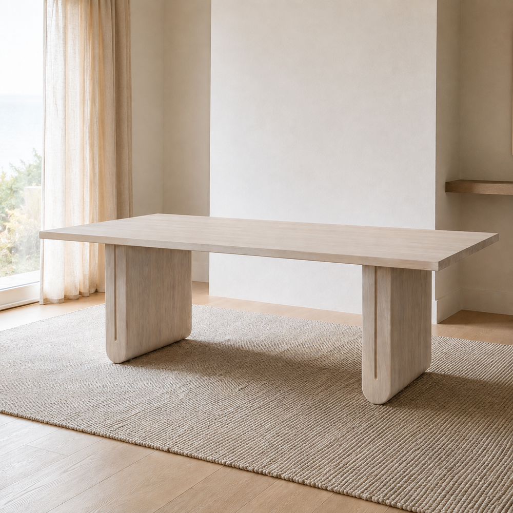 Bassett Mirror - Nadia 88" Whitewashed Mango Wood Dining Table - 6002-600B-T view 5