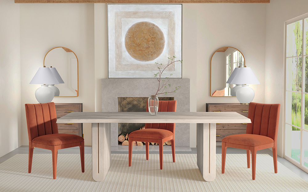Bassett Mirror - Nadia 88" Whitewashed Mango Wood Dining Table - 6002-600B-T view 7
