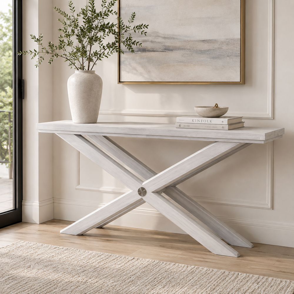 Bassett Mirror - Nadine 60" White Oak Console Table - 9436-LR-400 view 5