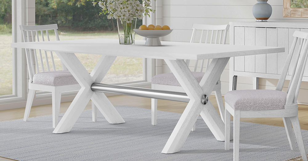 Bassett Mirror - Nadine 84" White Oak Dining Table - 9436-DR-600 view 6