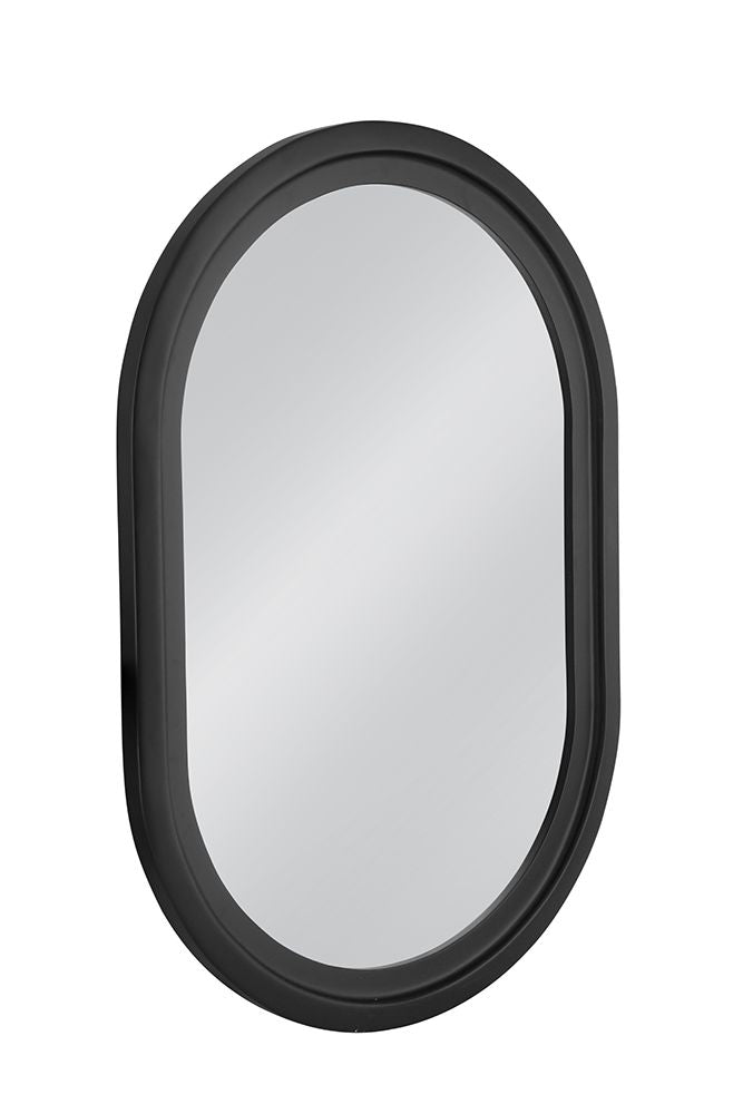 Bassett Mirror - Nash 44" Matte Black Oval Wall Mirror - M5080 view 2