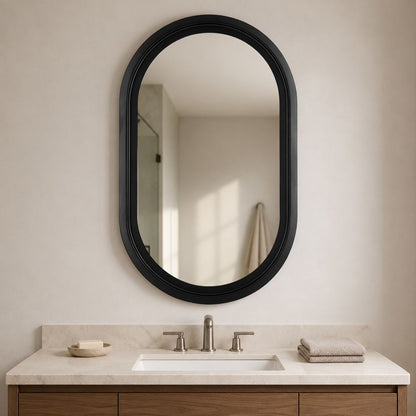 Bassett Mirror - Nash 44" Matte Black Oval Wall Mirror - M5080 view 5