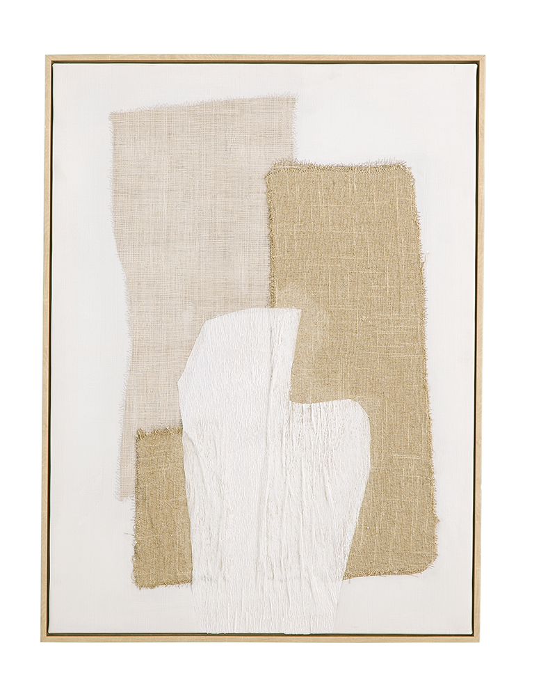 Bassett Mirror - Natural Balance Neutral Abstract Framed Canvas - 7301-117 view 1