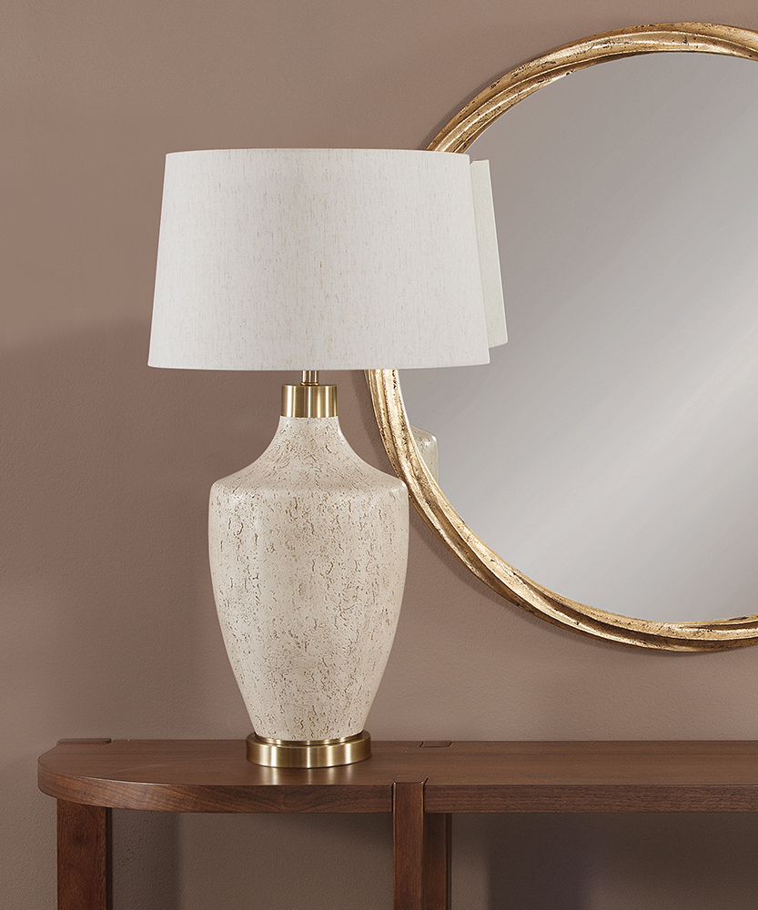 Bassett Mirror - Neecole 34" Cream Concrete Table Lamp - L4642T view 5
