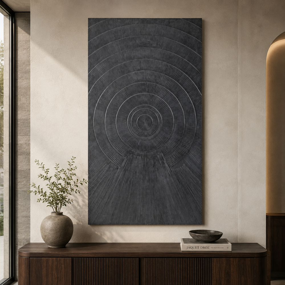 Bassett Mirror - Nessus Black Carved Wood Wall Art - 7500-806 view 5