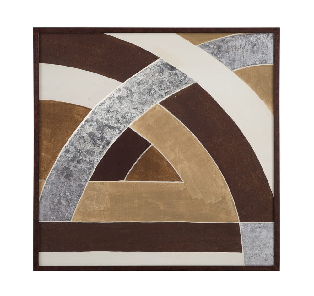 Bassett Mirror - Neutral Geometry II Framed Print in Brown - 9902-289B view 1