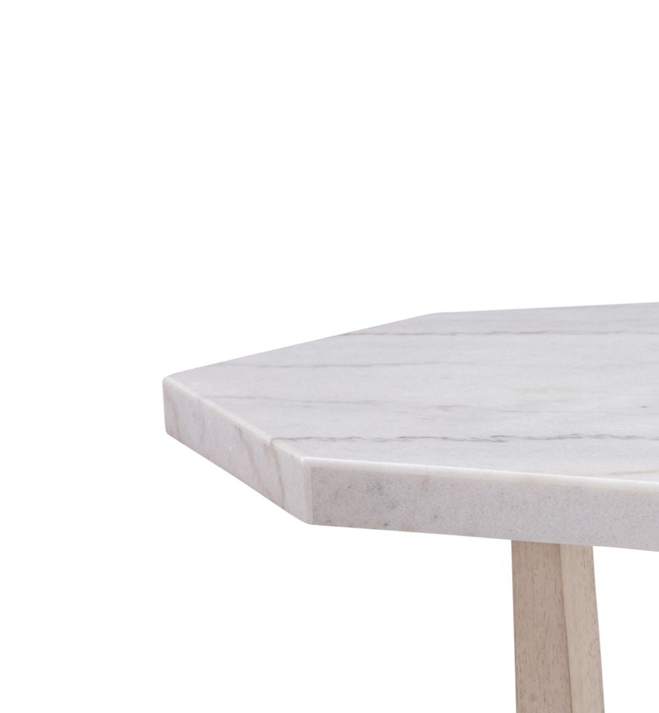 Bassett Mirror - Newport 54" White Marble Hexagonal Dining Table - 6260-760B-T view 2