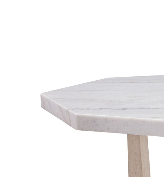 Bassett Mirror - Newport 54" White Marble Hexagonal Dining Table - 6260-760B-T view 2