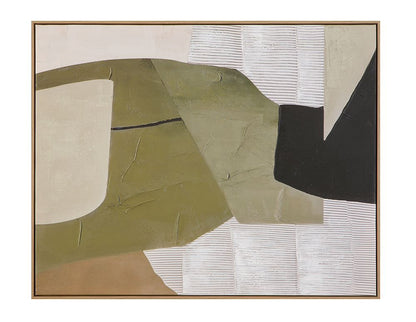 Bassett Mirror - Olive Form Green Abstract Framed Canvas - 7301-148 view 1