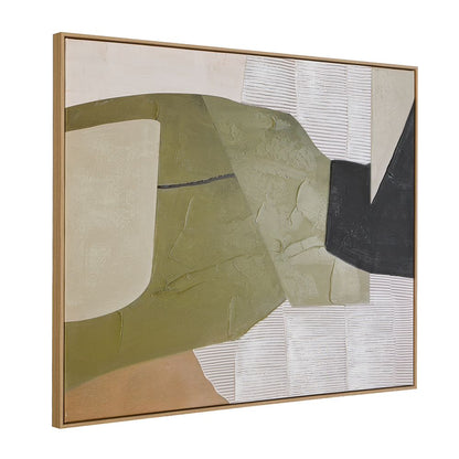 Bassett Mirror - Olive Form Green Abstract Framed Canvas - 7301-148 view 2