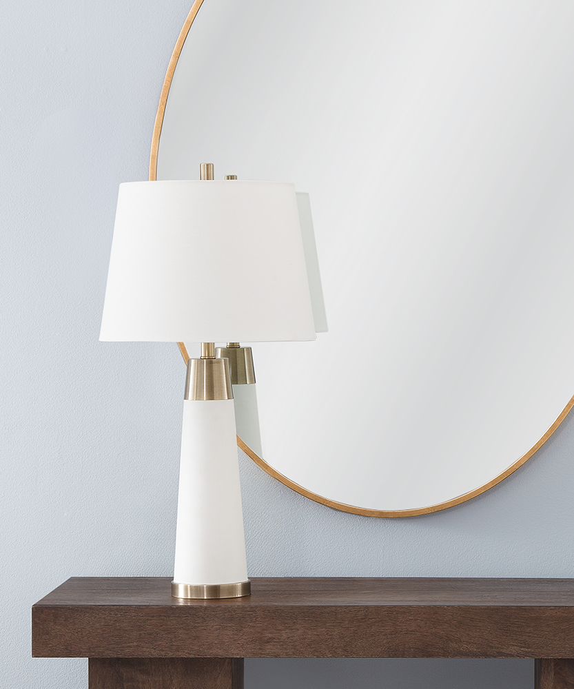 Bassett Mirror - Osage 30" White Glass Table Lamp - L4513T view 4