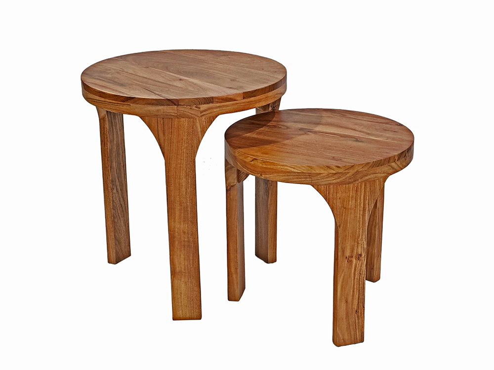 Bassett Mirror - Paige Natural Wood Bunching Tables - 6087-LR-202 view 1