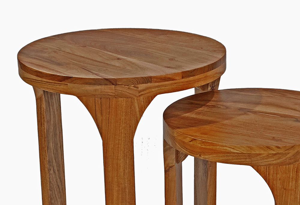 Bassett Mirror - Paige Natural Wood Bunching Tables - 6087-LR-202 view 4