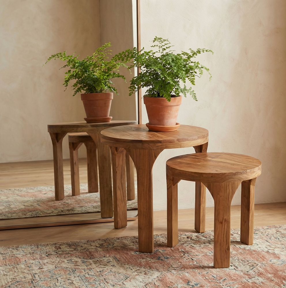 Bassett Mirror - Paige Natural Wood Bunching Tables - 6087-LR-202 view 7