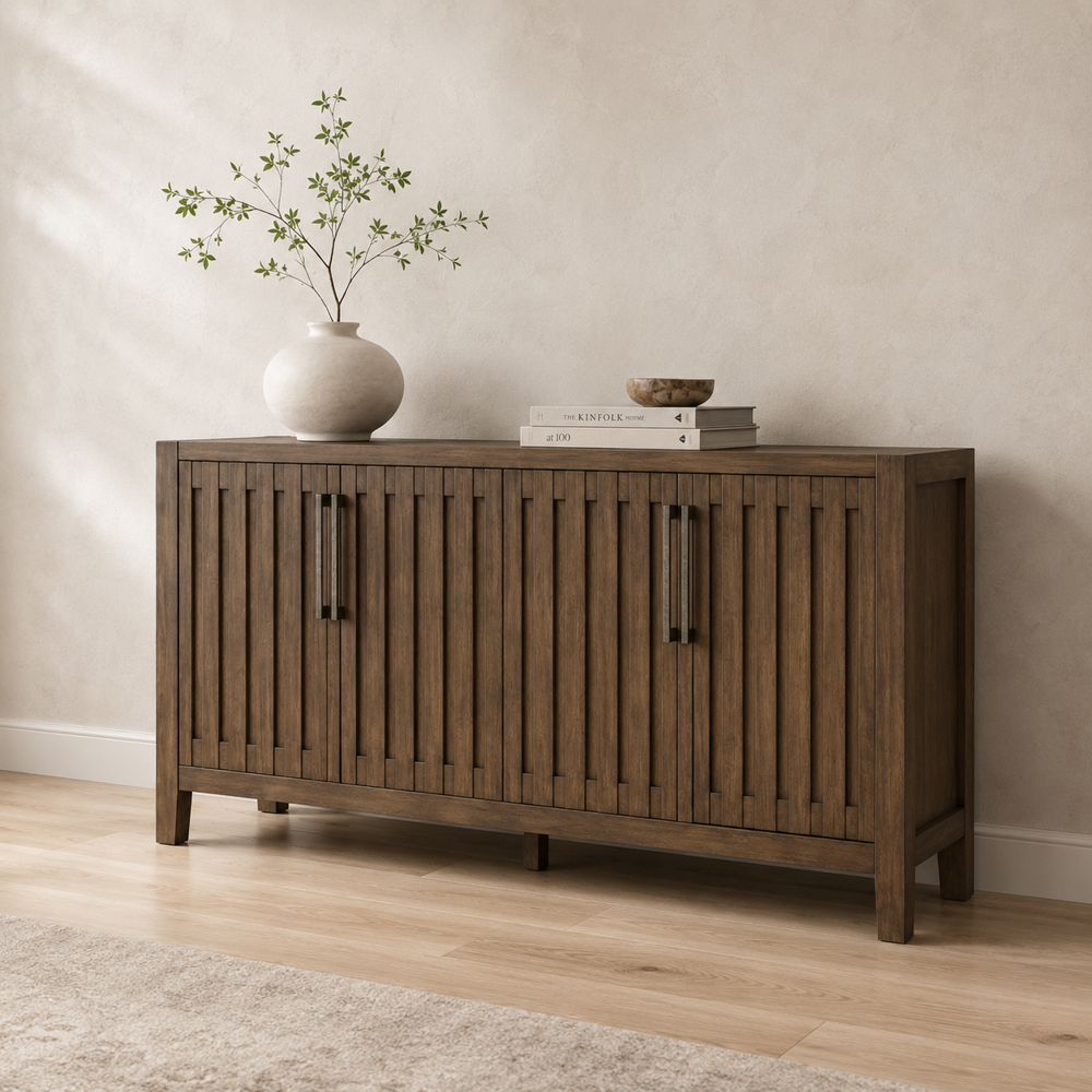 Bassett Mirror - Palmer 66" Burnished Oak Four-Door Storage Cabinet - 6088-DR-576 view 6