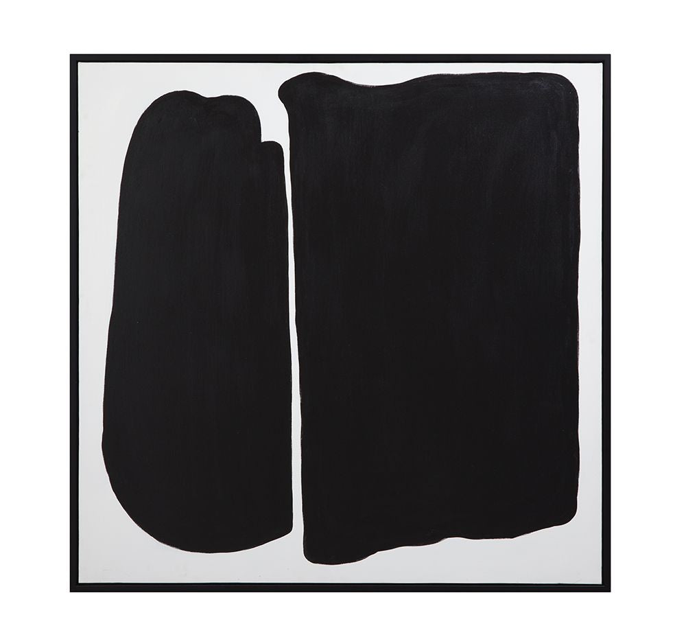 Bassett Mirror - Parallel Forms Black and White Abstract Framed Canvas - 7301-102 view 1
