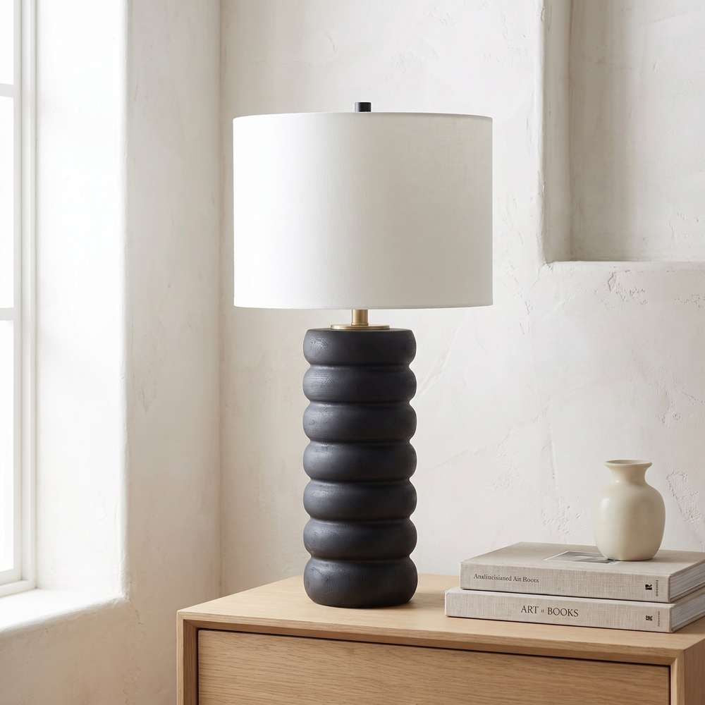 Bassett Mirror - Pareena 30" Black Resin Table Lamp - L4394T view 3