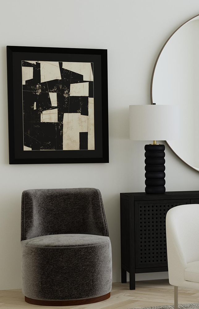Bassett Mirror - Pareena 30" Black Resin Table Lamp - L4394T view 4