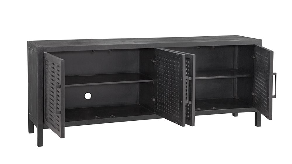 Bassett Mirror - Pentak 76" Black Mango Wood Four-Door Storage Cabinet - 8235-DR-576 view 2