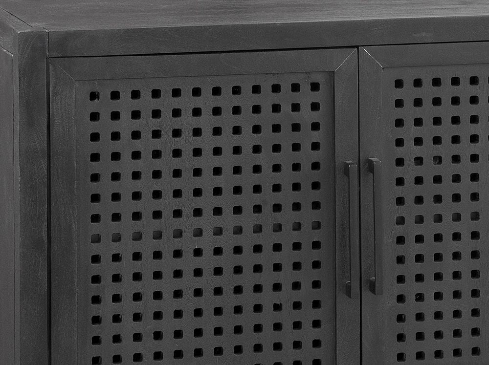 Bassett Mirror - Pentak 76" Black Mango Wood Four-Door Storage Cabinet - 8235-DR-576 view 4