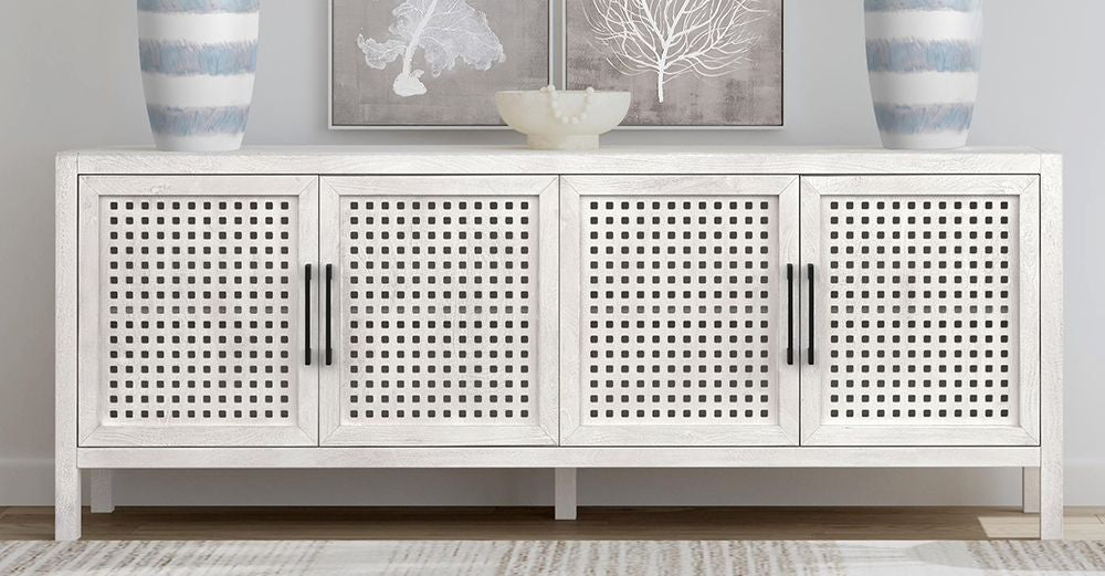 Bassett Mirror - Pentak 76" Whitewashed Mango Four-Door Storage Cabinet - 8236-DR-576 view 7