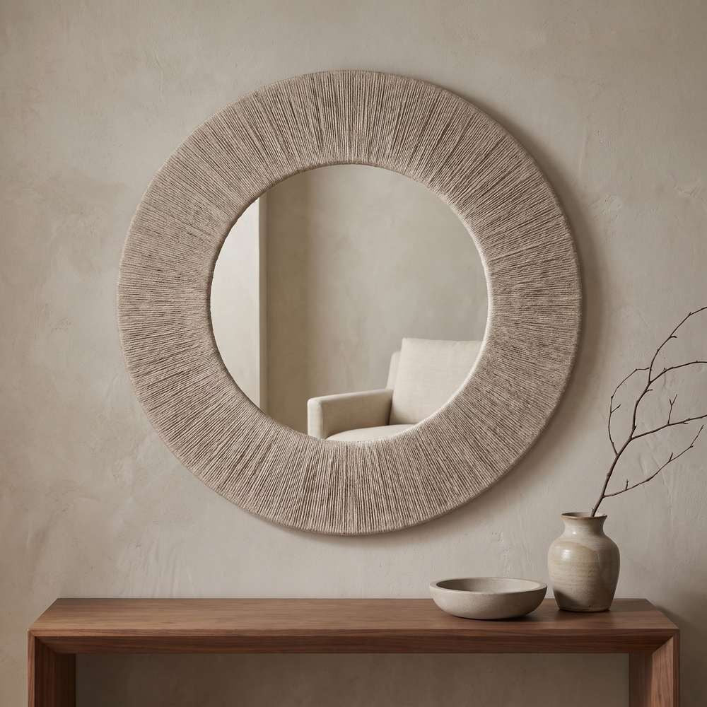 Bassett Mirror - Perez 48" Gray Round Wall Mirror - M4554 view 4