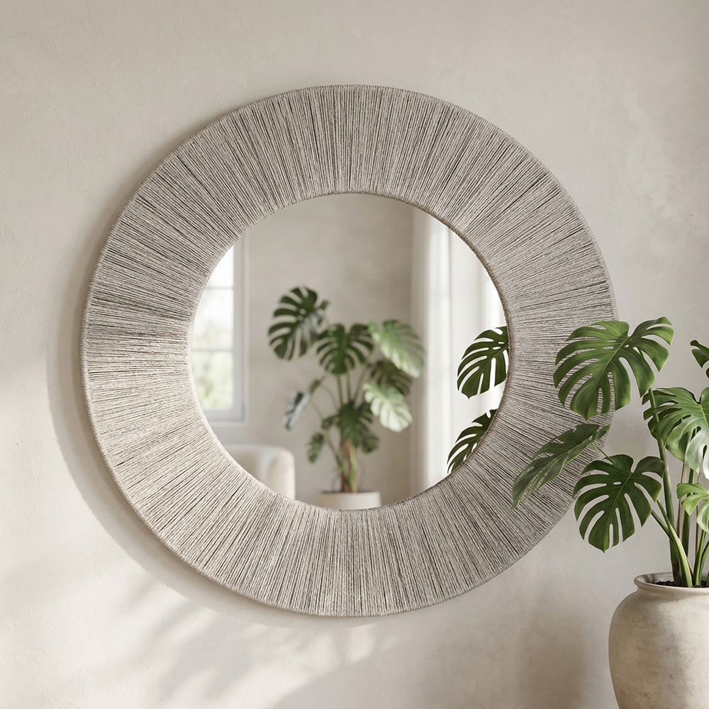 Bassett Mirror - Perez 48" Gray Round Wall Mirror - M4554 view 5