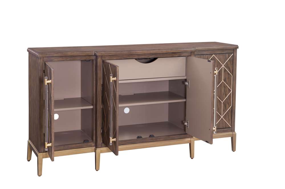 Bassett Mirror - Perrine 68" Brown Oak Four-Door Storage Cabinet - 2432-DR-576 view 2