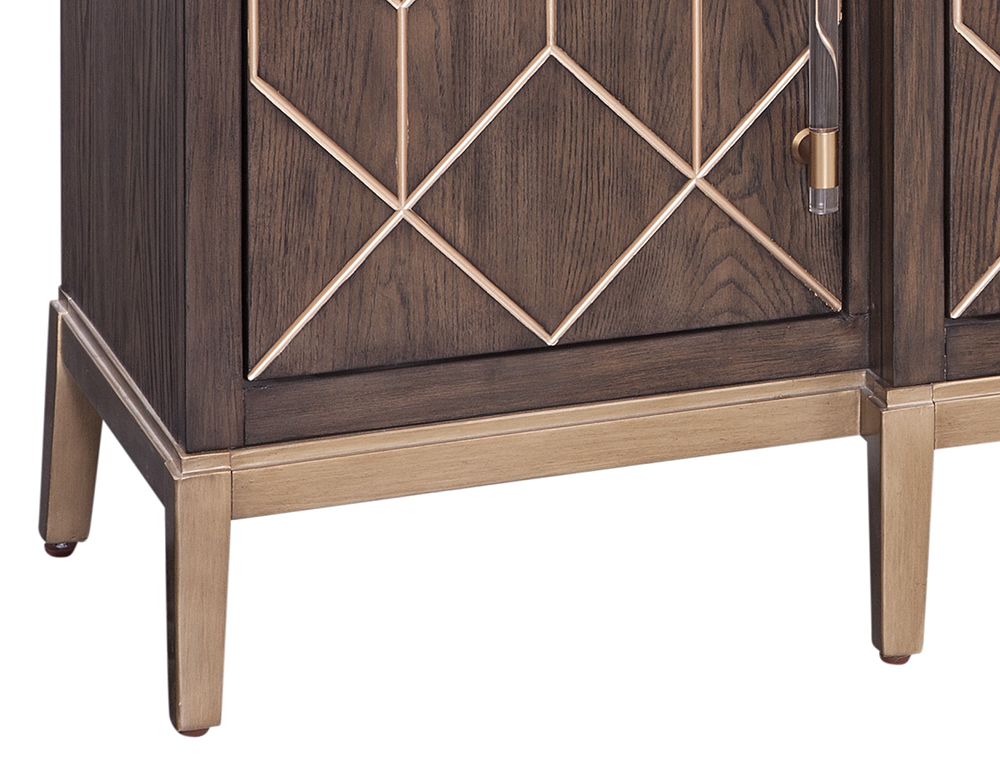 Bassett Mirror - Perrine 68" Brown Oak Four-Door Storage Cabinet - 2432-DR-576 view 3