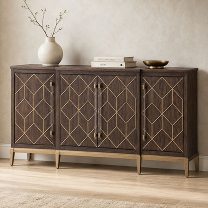 Bassett Mirror - Perrine 68" Brown Oak Four-Door Storage Cabinet - 2432-DR-576 view 6