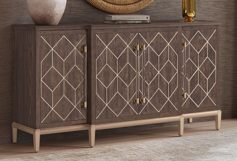 Bassett Mirror - Perrine 68" Brown Oak Four-Door Storage Cabinet - 2432-DR-576 view 7
